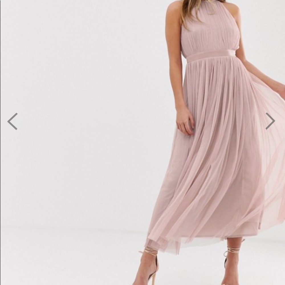 Anaya halter neck maxi dress in soft pink